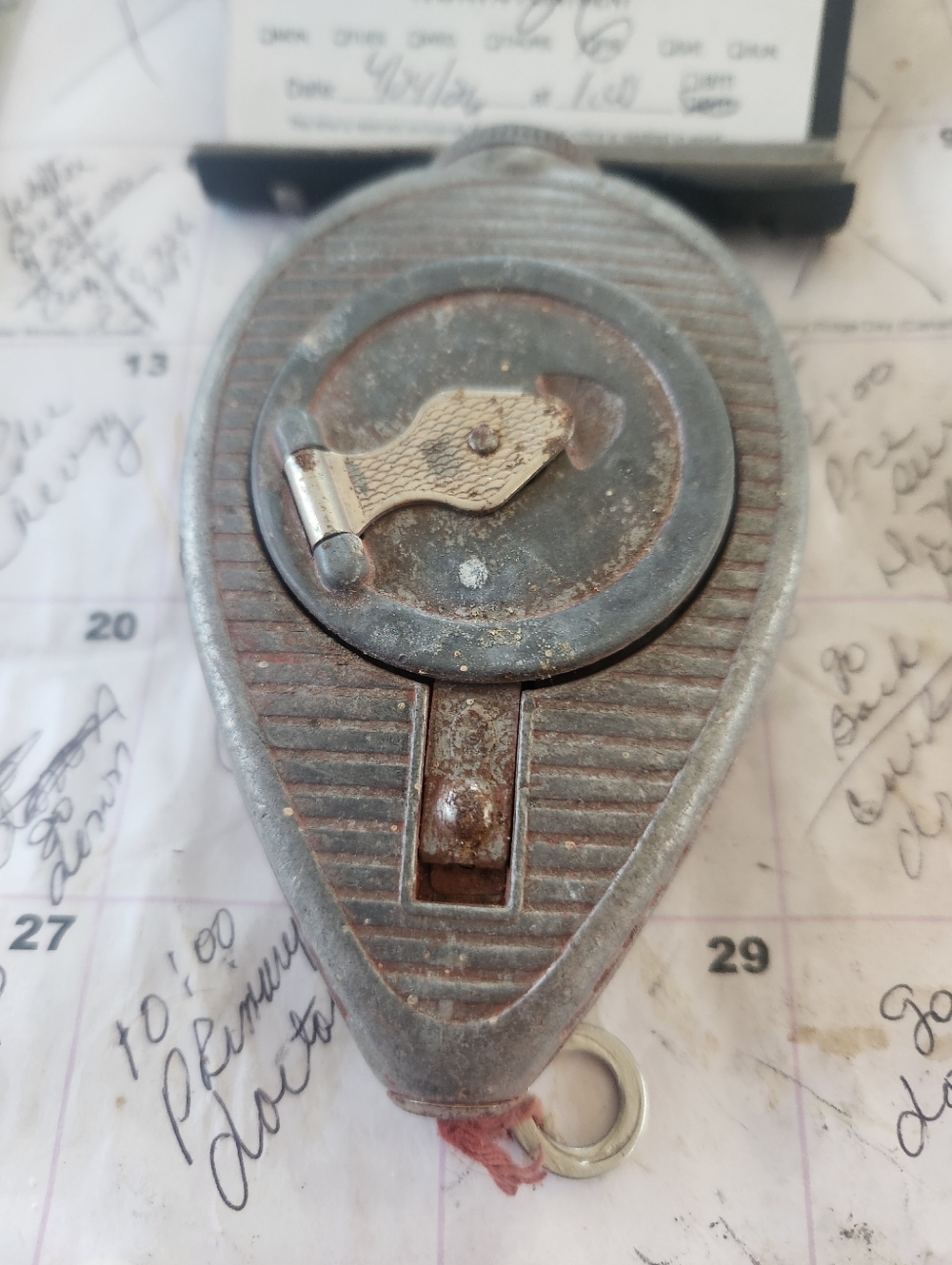 Vintage Metal Chalk Line Reel - Gray